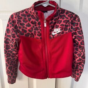 Nike Red Leopard Print Zip-up Jacket 2T